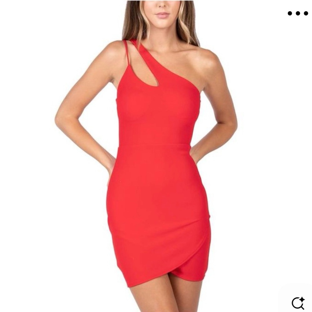 B Darlin Vibrant Red Cutout Mini Dress